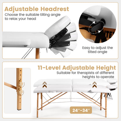 Portable Adjustable Facial Spa Bed with Carry Case, White Spa & Salon at Gallery Canada