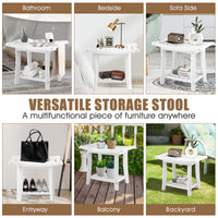 Thumbnail for 2-Tier HDPE Heavy Duty Shower Bench with Handle and Storage Shelf - Gallery View 11 of 11