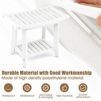 Thumbnail for 2-Tier HDPE Heavy Duty Shower Bench with Handle and Storage Shelf - Gallery View 8 of 11