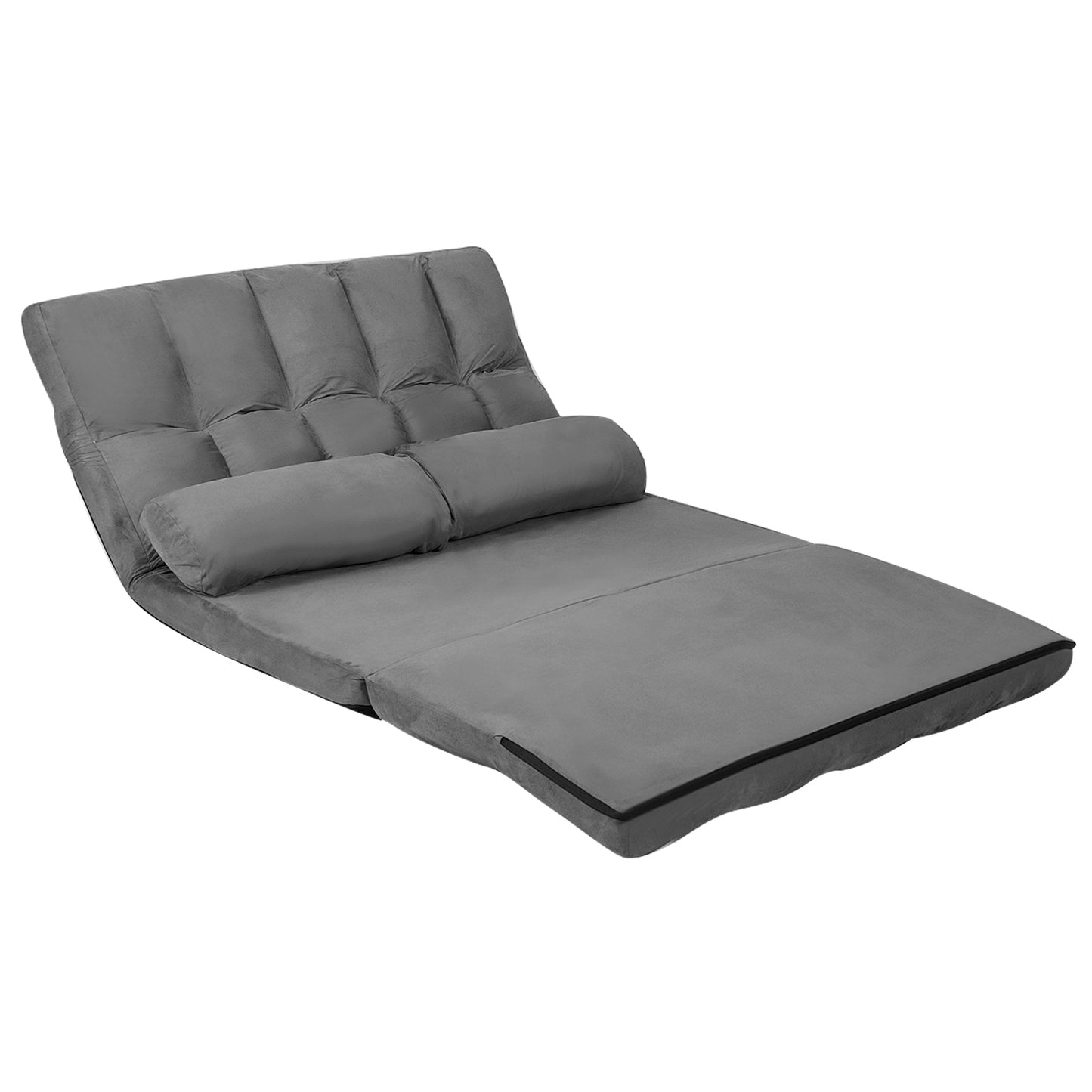 Foldable Floor 6-Position Adjustable Lounge Couch, Gray Floor Chairs Gray at Gallery Canada