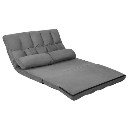 Foldable 6-Position Adjustable Lounge Couch, Gray Floor Chairs Gray at Gallery Canada