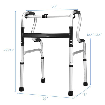 One-Button Folding Aluminum Walking Frame Walker, Silver Walkers & Rollators at Gallery Canada