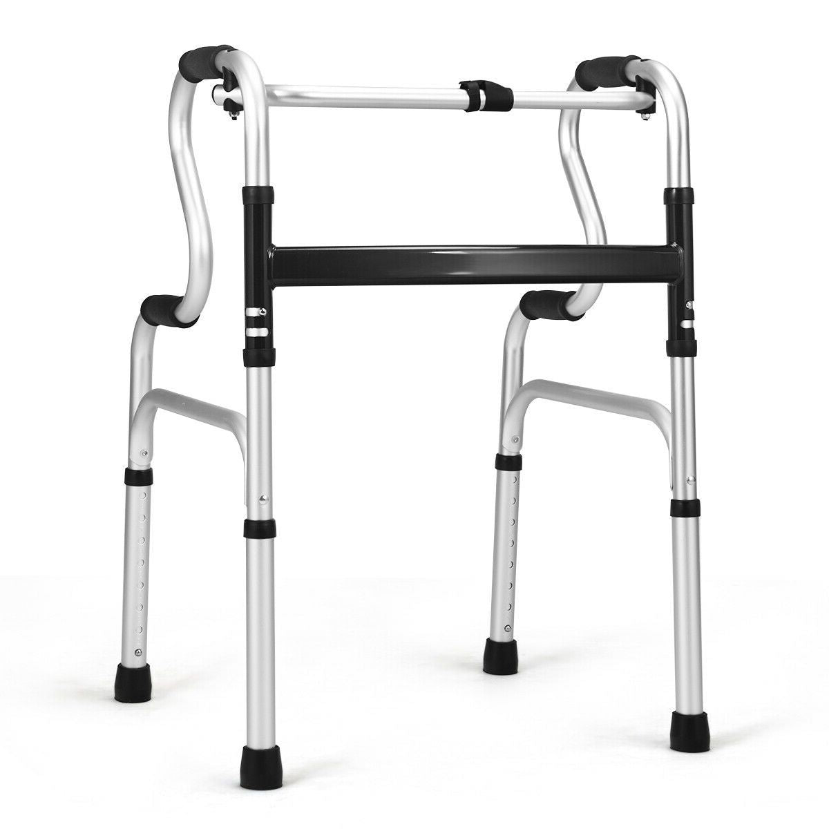 Folding Aluminum Walking Frame Walker, Silver