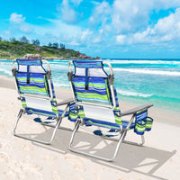 Thumbnail for 2 Pieces Folding Backpack Beach Chair with Pillow - Gallery View 2 of 12