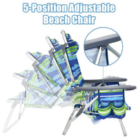 Thumbnail for 2 Pieces Folding Backpack Beach Chair with Pillow - Gallery View 6 of 12