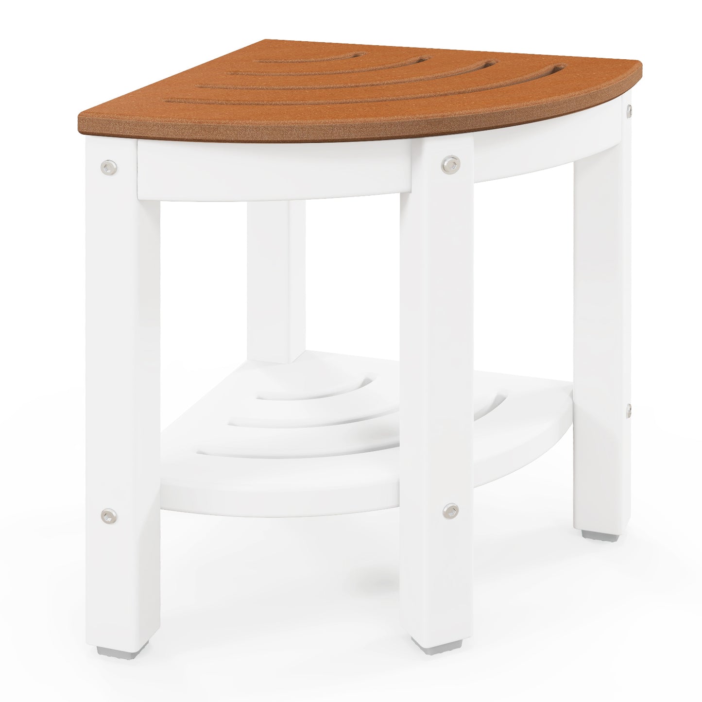 Heavy Duty Corner Shower Bench Stool, With Storage Shelf, Brown Bath Safety Brown at Gallery Canada