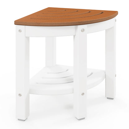 Heavy Duty Corner Shower Bench Stool, With Storage Shelf, Brown Bath Safety Brown at Gallery Canada