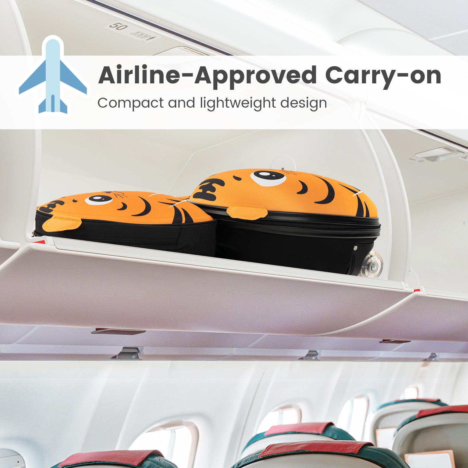 Lightweight and Portable Rolling Suitcase for Children, Yellow Kids Luggage at Gallery Canada