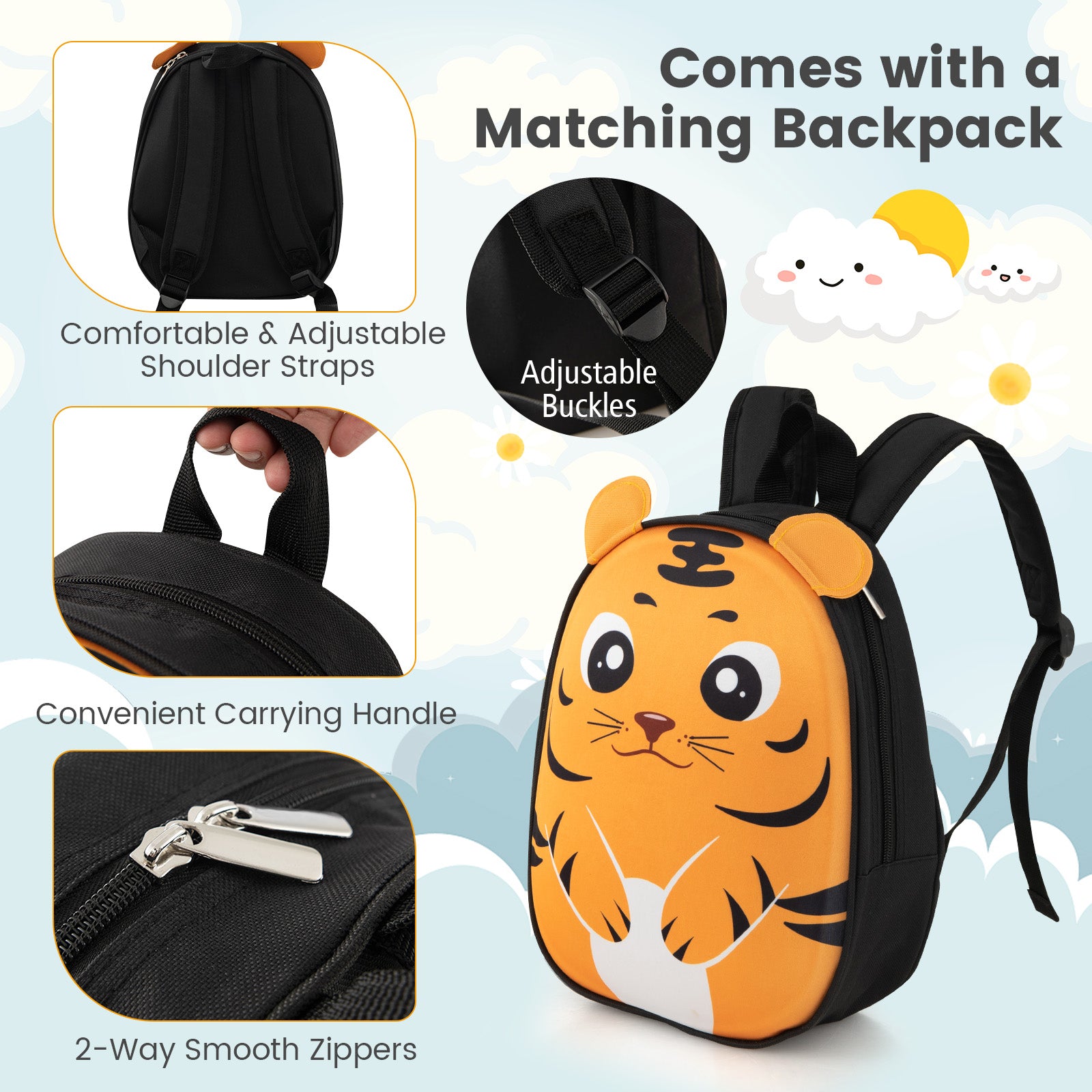 Lightweight and Portable Rolling Suitcase for Children, Yellow Kids Luggage at Gallery Canada