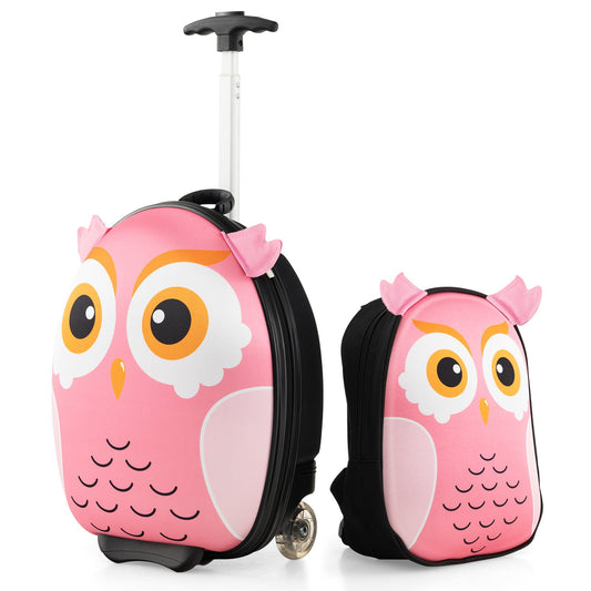 Lightweight and Portable Rolling Suitcase for Children, Pink