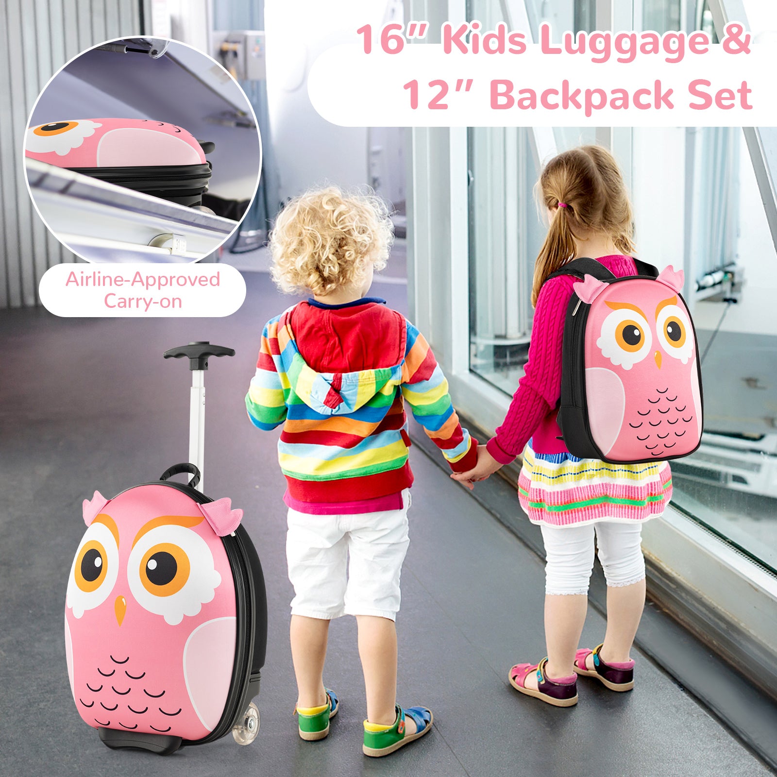 Portable Rolling Suitcase For Children, Pink Kids Luggage at Gallery Canada