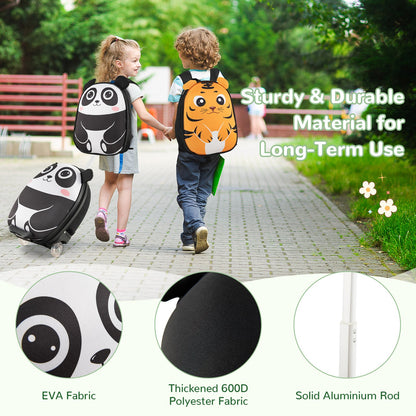 Lightweight and Portable Rolling Suitcase for Children, White
