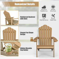 Thumbnail for Weather Resistant HIPS Outdoor Adirondack Chair with Cup Holder - Gallery View 5 of 11