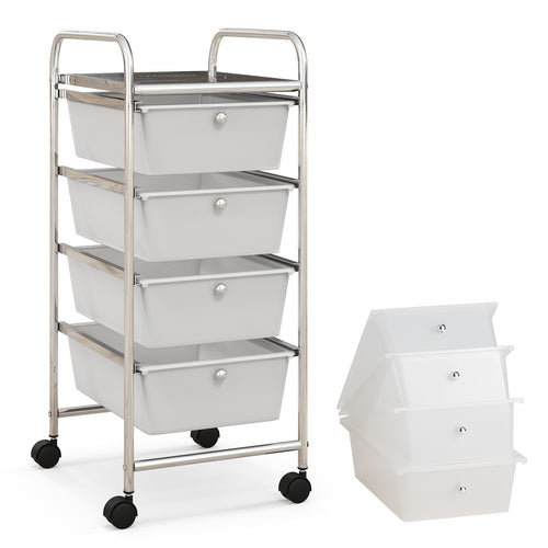4-Drawer Rolling Cart Organizer, White