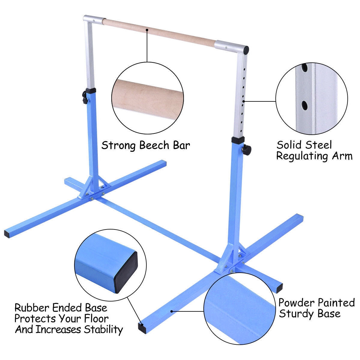 Adjustable Gymnastics Bar Horizontal Bar for Kids, Blue Toy Sports at Gallery Canada