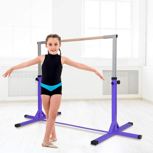 Adjustable Gymnastics Bar Horizontal Bar for Kids, Purple
