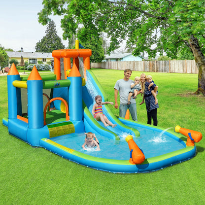 Inflatable Water Slide Kids Bounce House Splash Water Pool with Blower - Gallery Canada