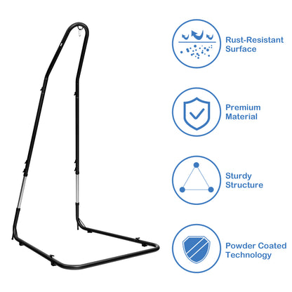 Adjustable Hammock Chair Stand, Steel Frame, Black Hammocks at Gallery Canada