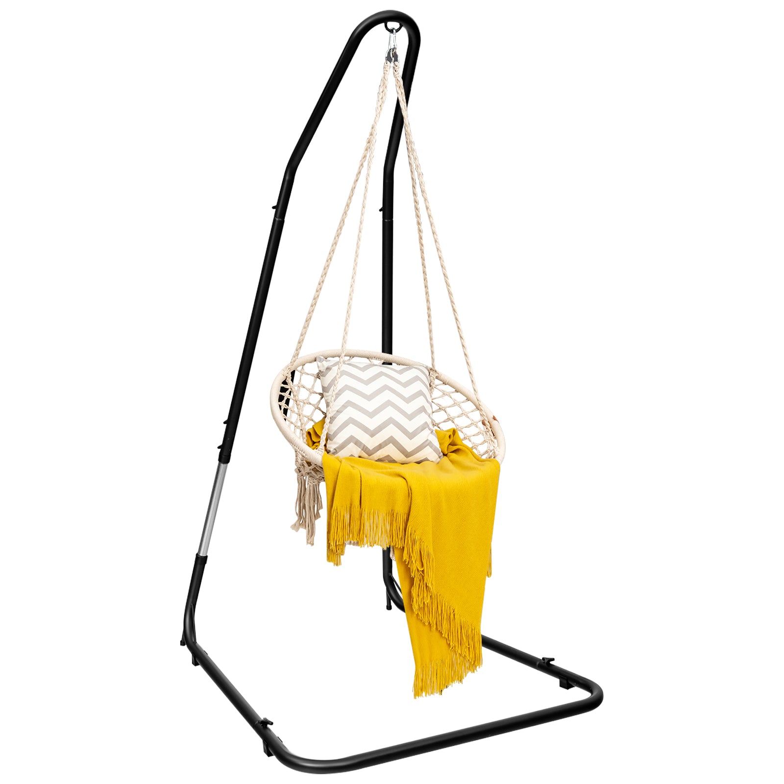 Adjustable Hammock Chair Stand, Steel Frame, Black Hammocks at Gallery Canada