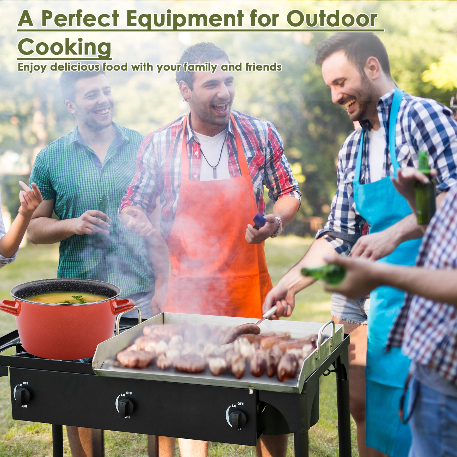 225000 BTU Portable Propane 3 Burner Gas Cooker, Black Outdoor Grills at Gallery Canada