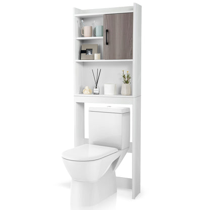4-Tier Space-saving Toilet Sorage Cabinet with Open Shelves, White Bathroom Etagere at Gallery Canada
