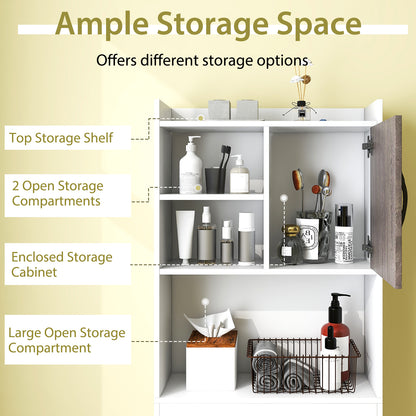 4-Tier Space-saving Toilet Sorage Cabinet with Open Shelves, White Bathroom Etagere at Gallery Canada