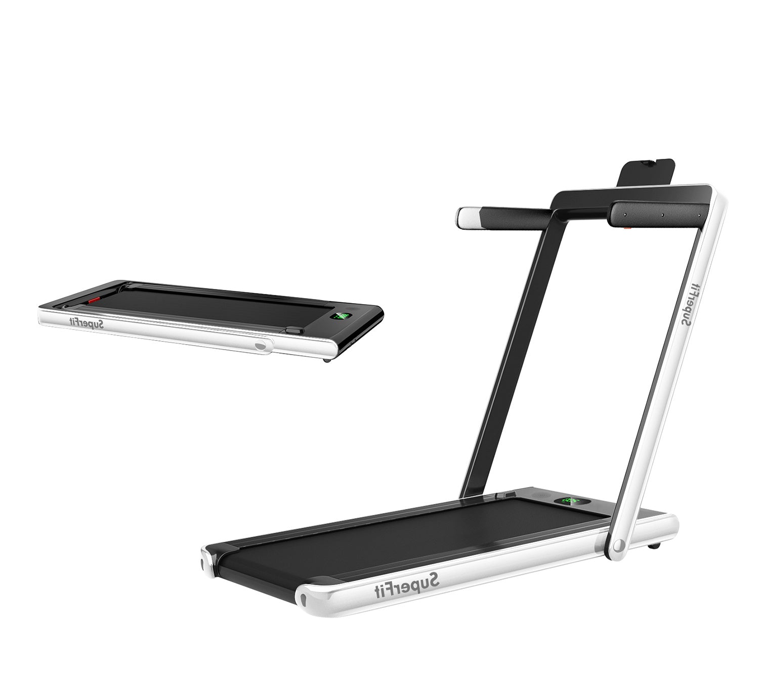 2.25HP 2 in 1 Folding Treadmill with APP Speaker Remote Control, White Treadmills at Gallery Canada