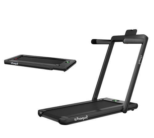 2.25HP 2 in 1 Folding Treadmill with APP Speaker Remote Control, Black