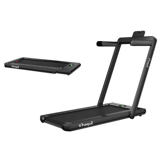2.25HP 2 in 1 Folding Treadmill with APP Speaker Remote Control, Black Treadmills Black at Gallery Canada