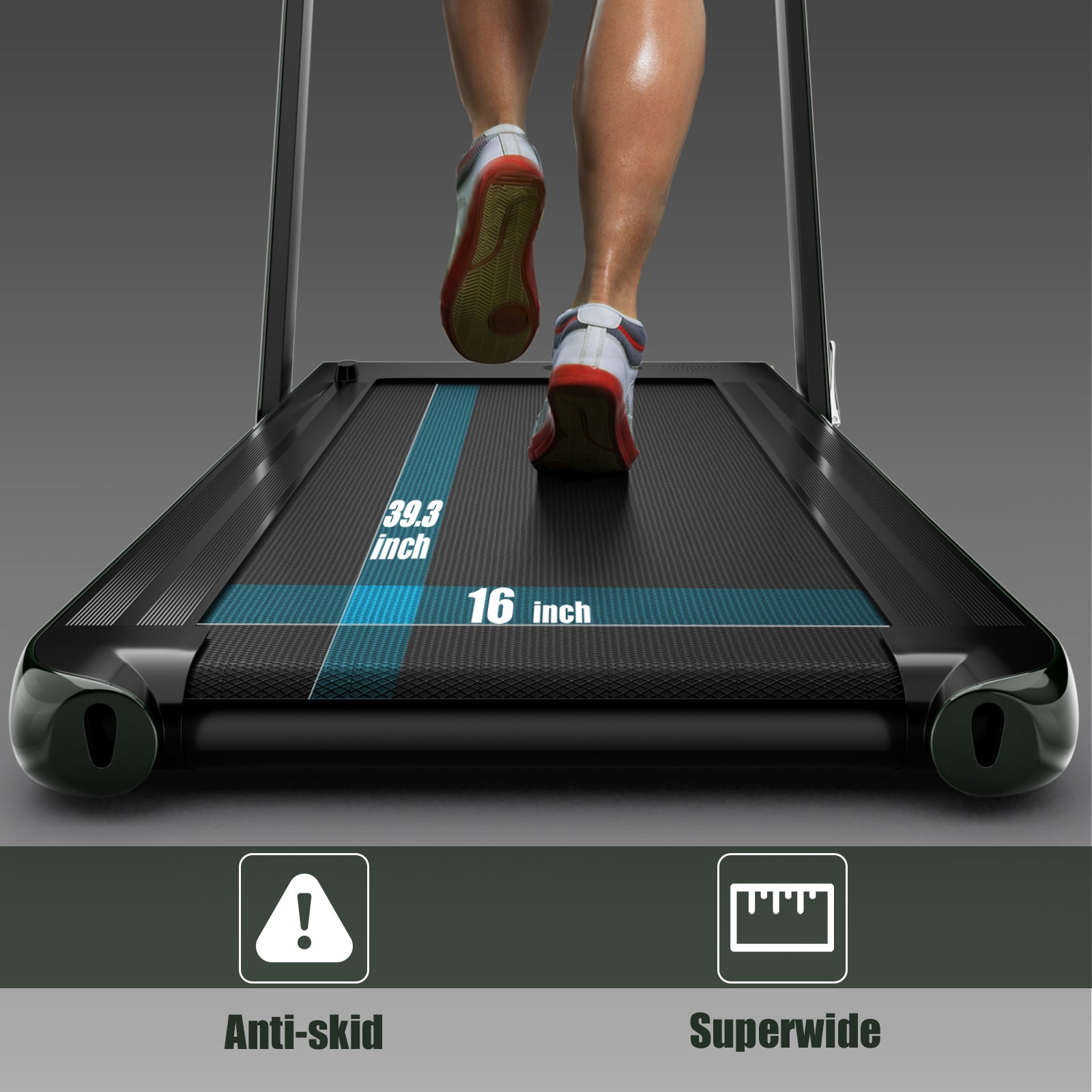 2.25HP 2 in 1 Folding Treadmill with APP Speaker Remote Control, Green Treadmills at Gallery Canada
