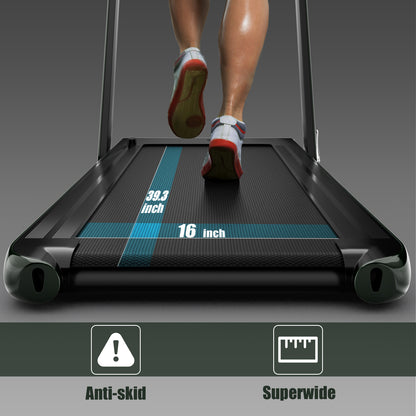 2.25HP 2 in 1 Folding Treadmill with APP Speaker Remote Control, Green Treadmills at Gallery Canada