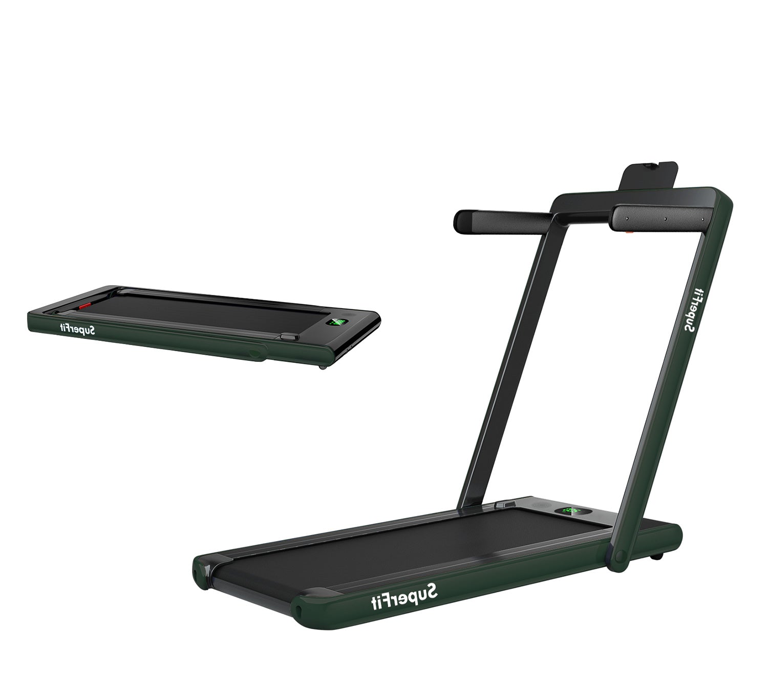 2.25HP 2 in 1 Folding Treadmill with APP Speaker Remote Control, Green Treadmills at Gallery Canada