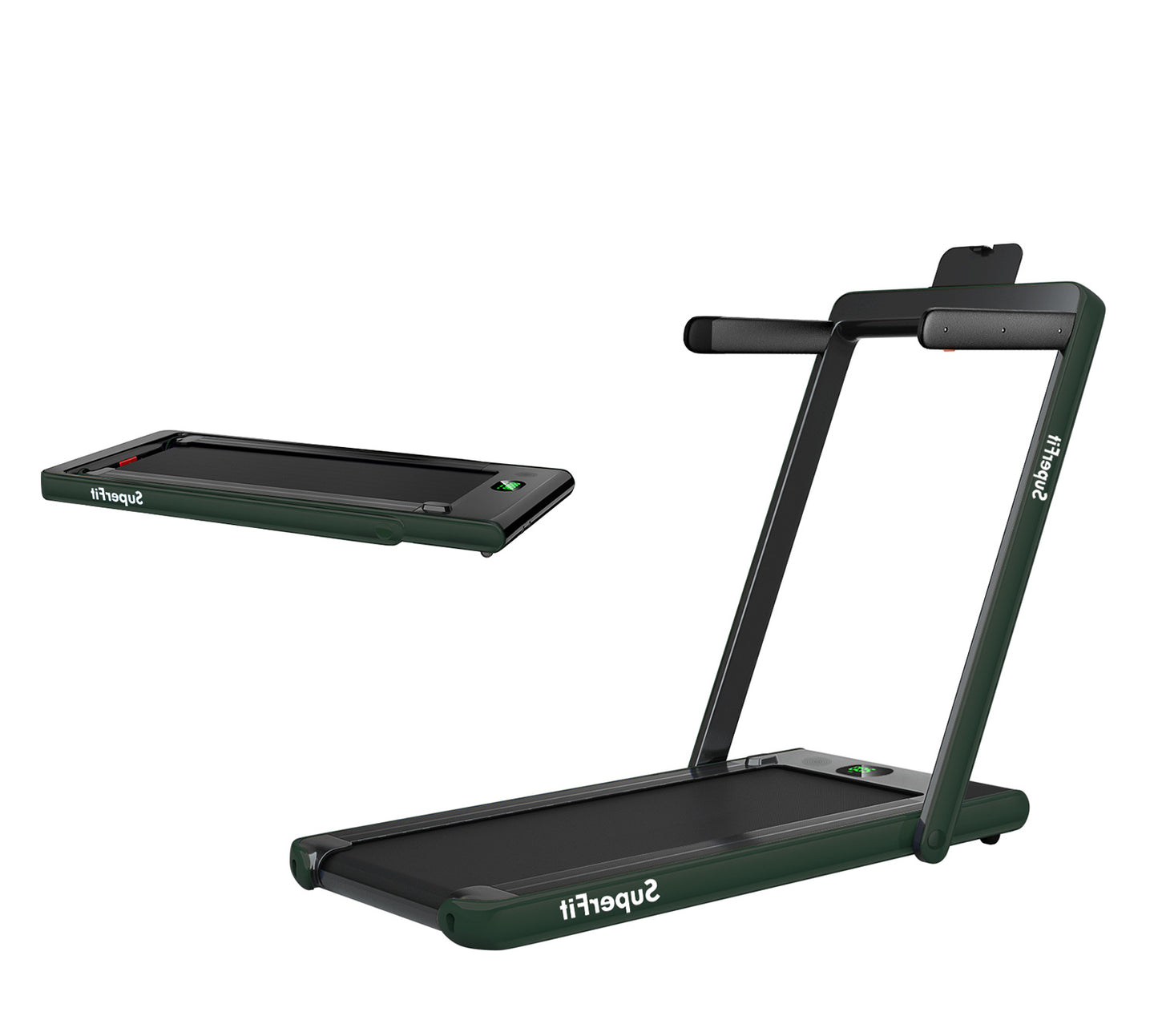 2.25HP 2 in 1 Folding Treadmill with APP Speaker Remote Control, Green Treadmills at Gallery Canada
