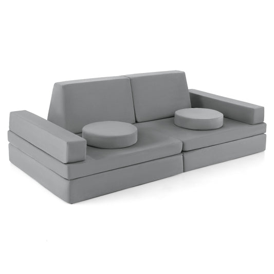 Kids Play Couch Sofa, 8-Piece, Portable Handle, Gray Kids Chairs & Seating Gray at Gallery Canada