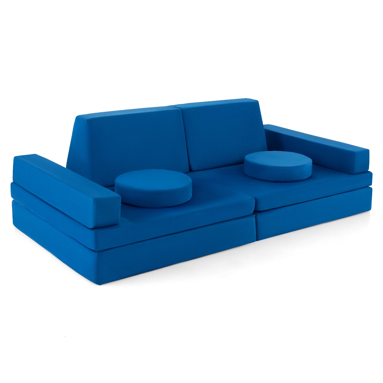 8-Piece Kids Play Couch Sofa with Portable Handle, Blue Kids Chairs & Seating at Gallery Canada