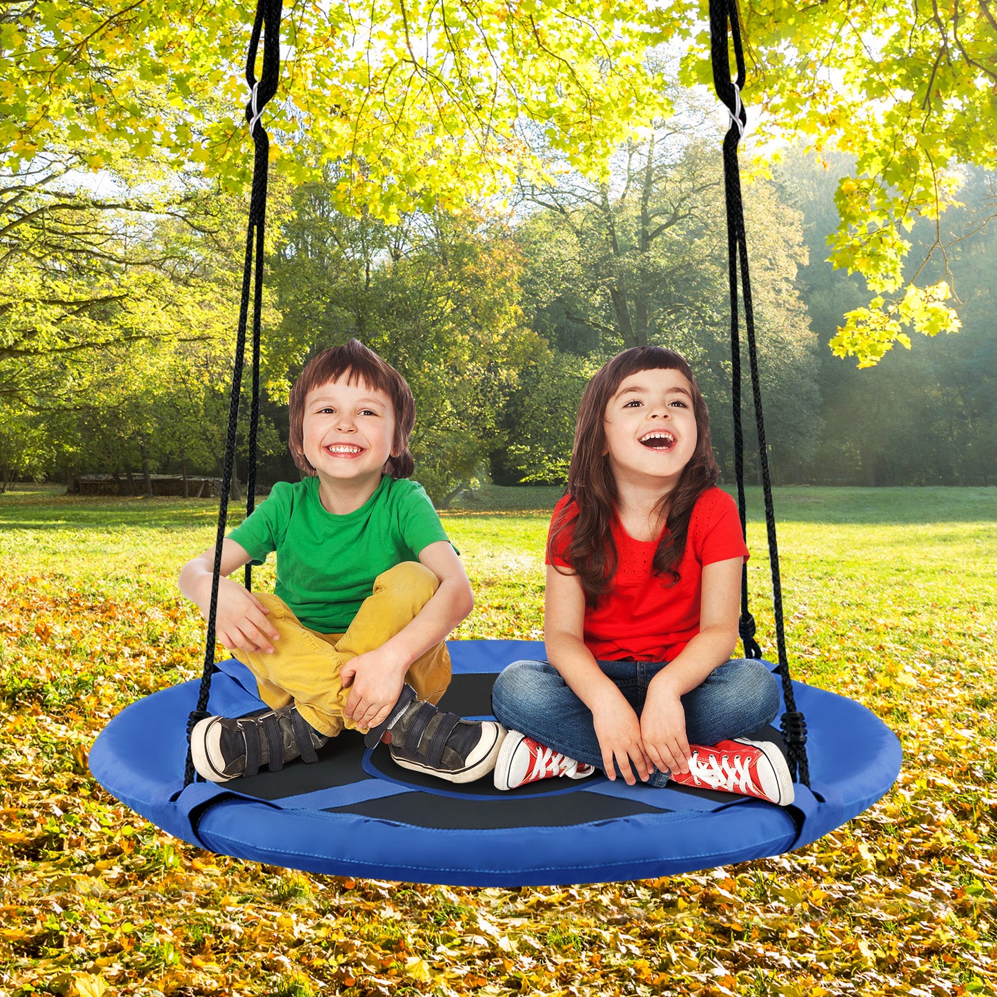 2-in-1 40 Inch Kids Hanging Chair Detachable Swing Tent Set, Blue Swing & Playsets at Gallery Canada