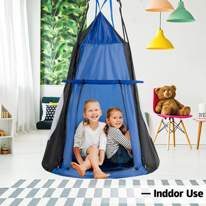 2-in-1 40 Inch Kids Hanging Chair Detachable Swing Tent Set, Blue Swing & Playsets at Gallery Canada
