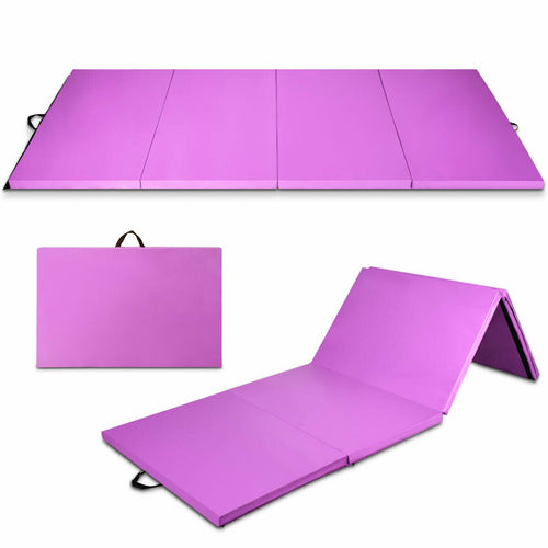 8 x 4 Feet Folding Gymnastics Tumbling Mat, Purple