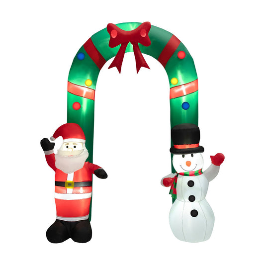 8 Feet Christmas Inflatable Archway with Santa Claus and Snowman, Multicolor - Gallery Canada
