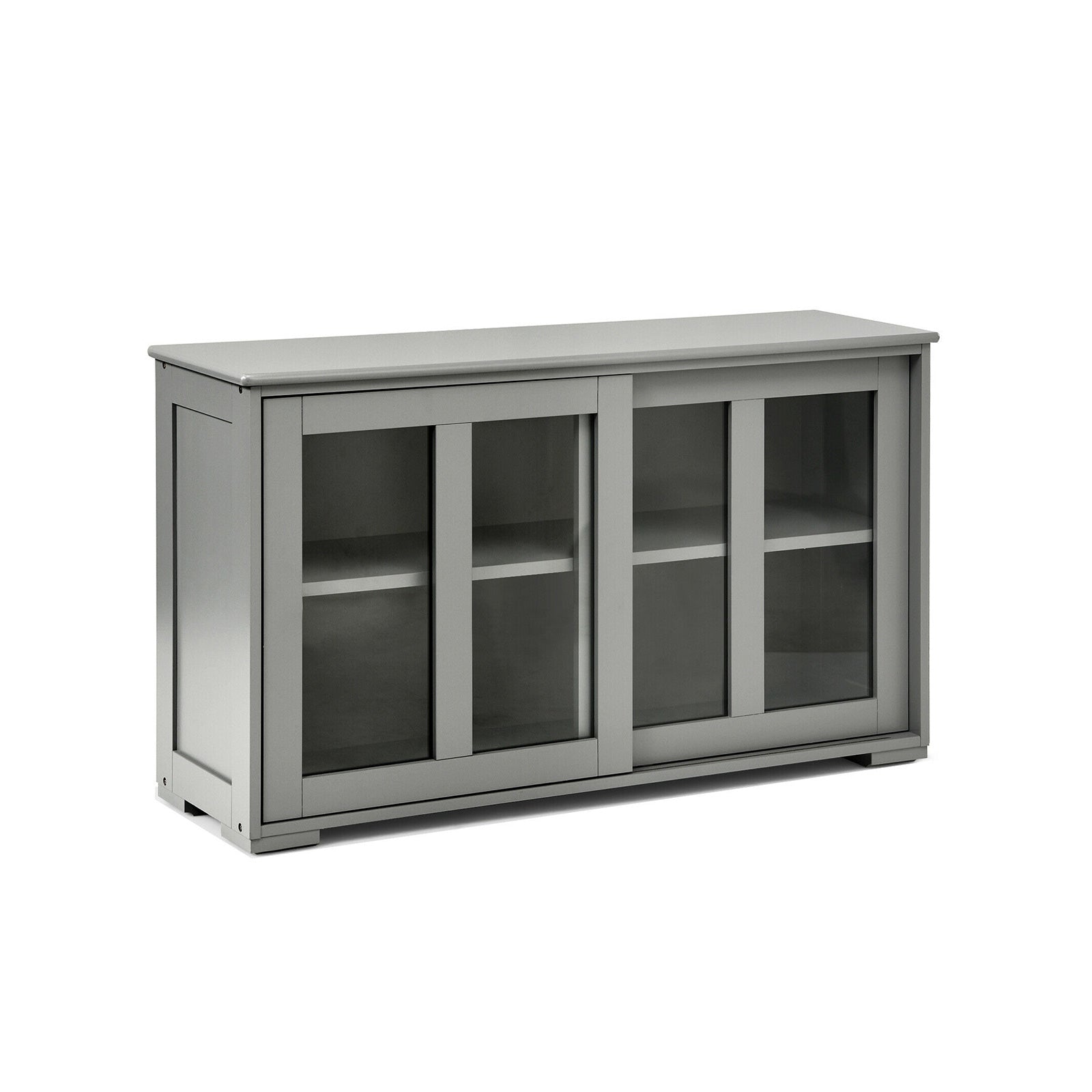 Sideboard Buffet Cupboard Storage Cabinet with Sliding Door, Gray Sideboards Cabinets & Buffets at Gallery Canada