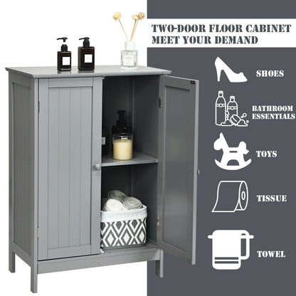 Bathroom Floor Storage Double Door Cupboard Cabinet, Gray Floor Cabinets at Gallery Canada