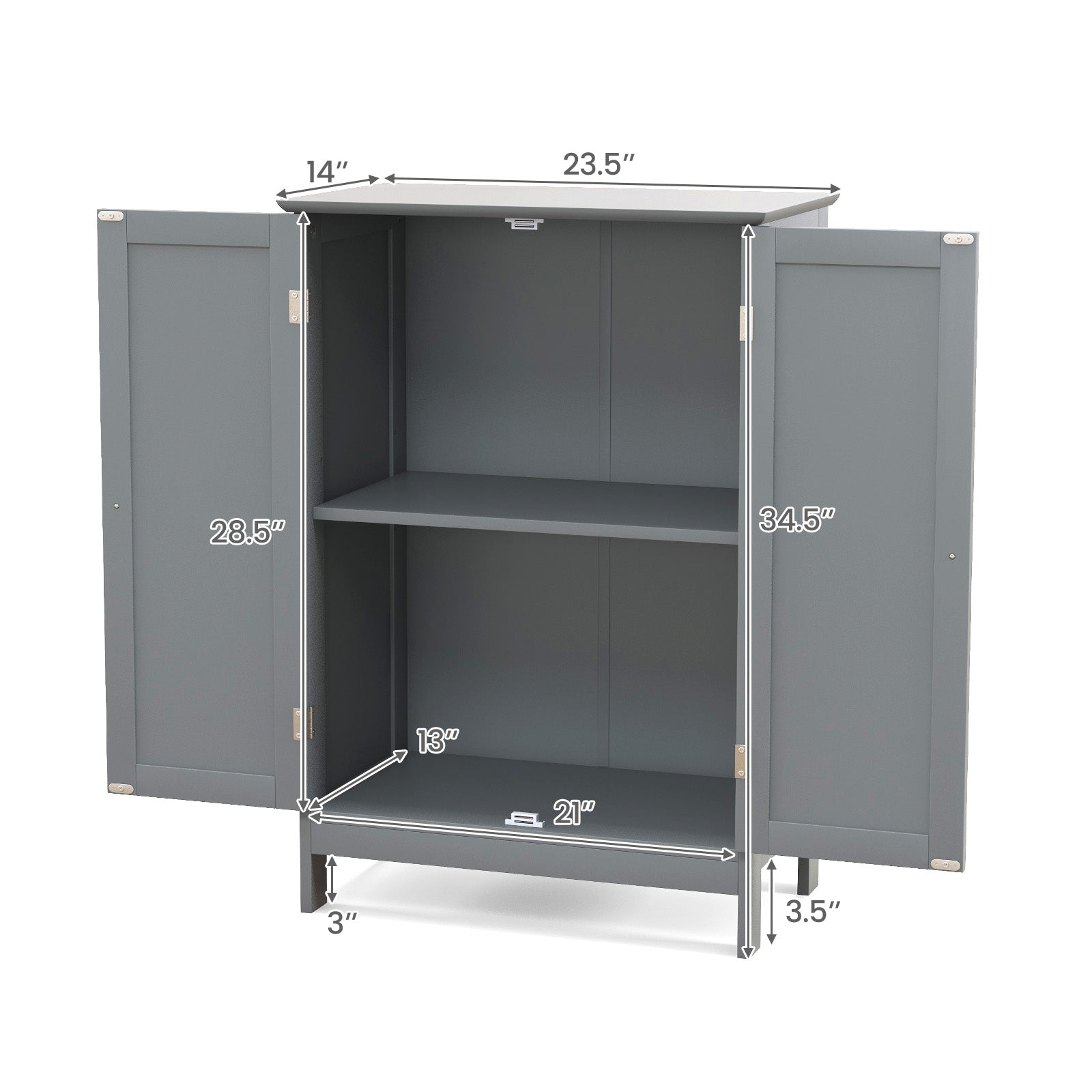 Bathroom Floor Storage Double Door Cupboard Cabinet, Gray Floor Cabinets at Gallery Canada