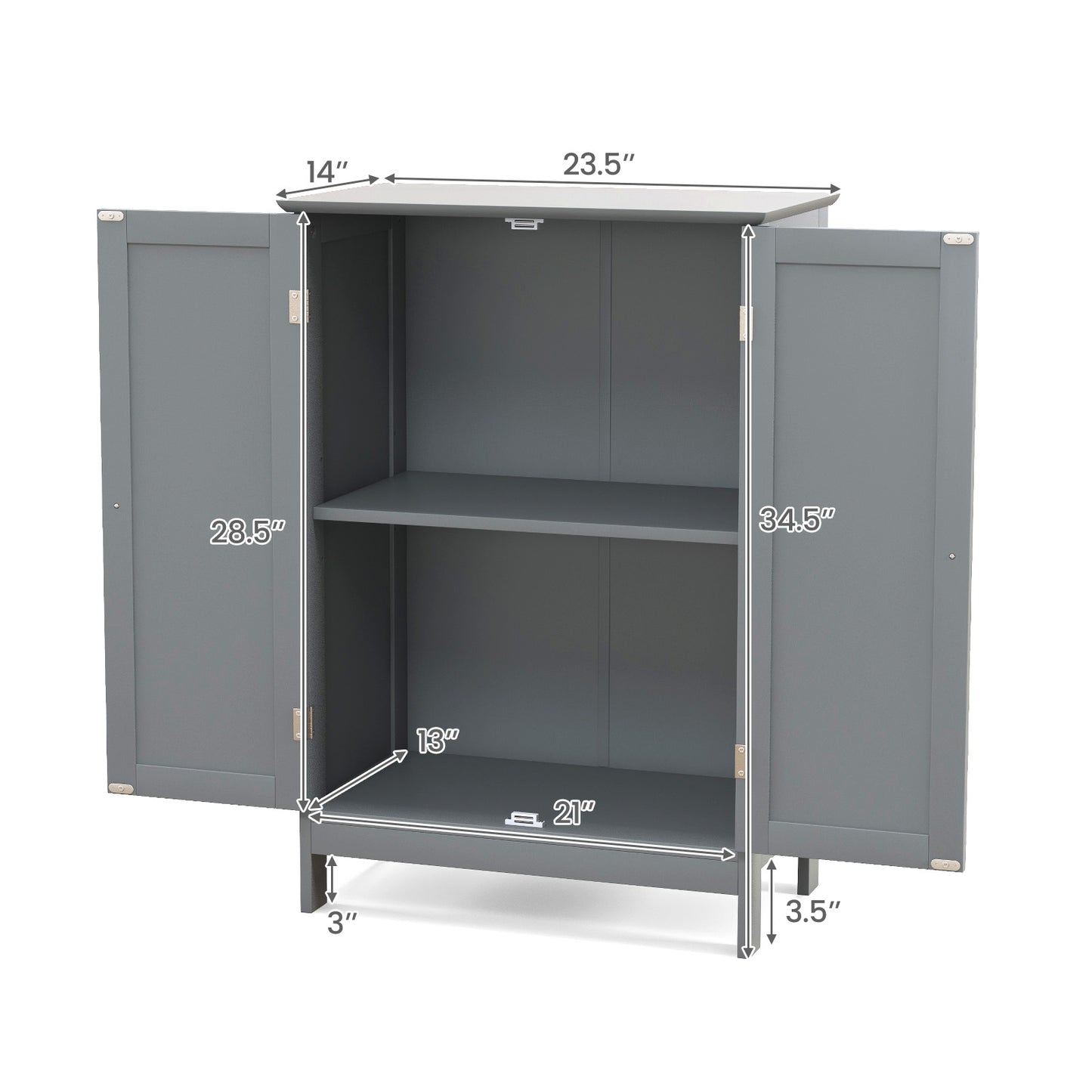 Bathroom Floor Storage Double Door Cupboard Cabinet, Gray Floor Cabinets at Gallery Canada