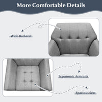 Thumbnail for Modern Tufted Fabric Accent Chair with Rubber Wood Legs - Gallery View 9 of 11