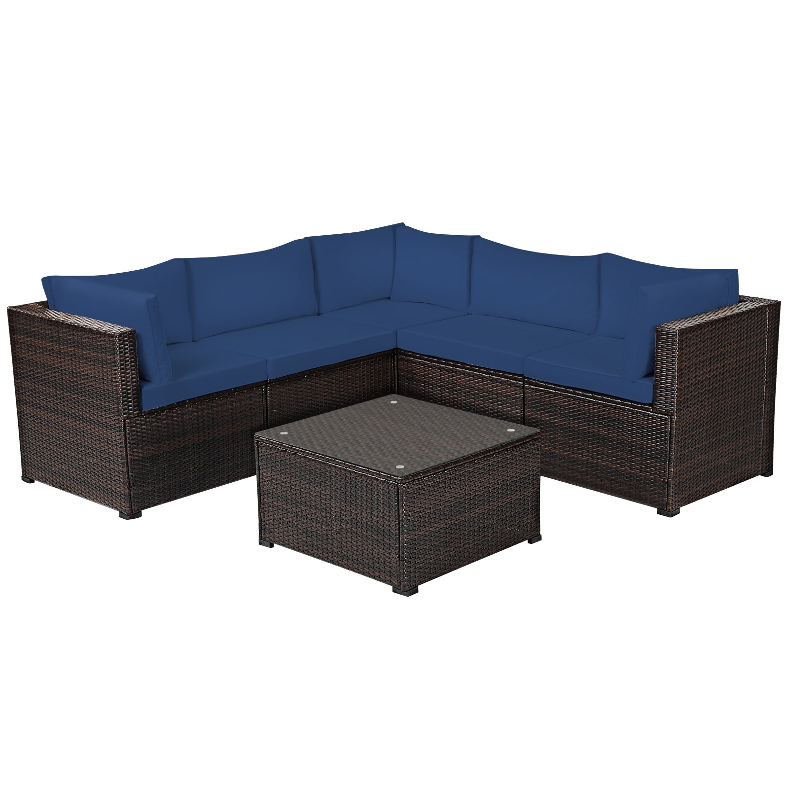 6-Piece Patio Furniture Sofa Set With Cushions, Navy Outdoor Sectionals at Gallery Canada