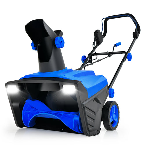 20 Inch 120V 15Amp Electric Snow Thrower, 180° Rotatable Chute, Blue