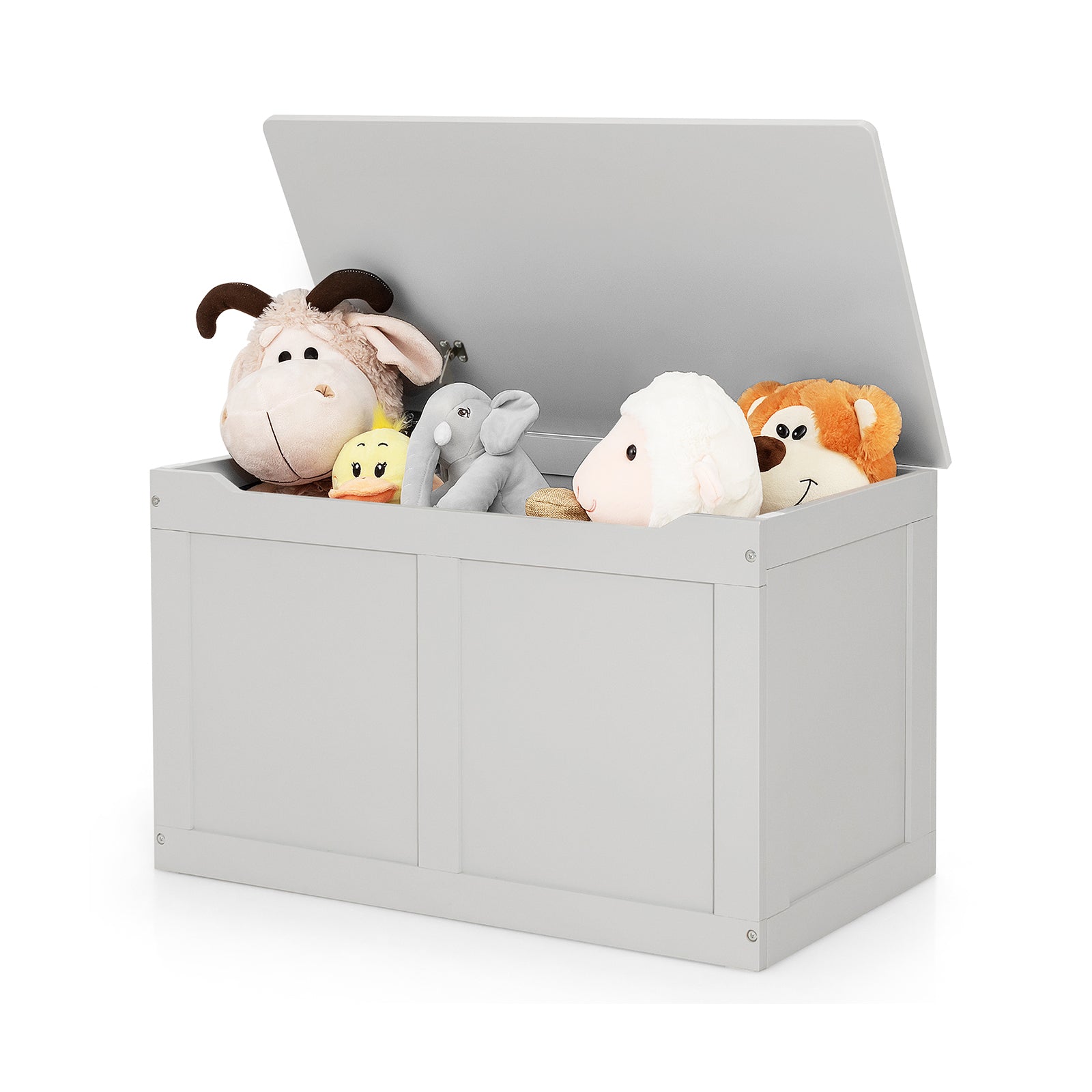 Safety Hinge Wooden Chest Organizer Toy Storage Box, Gray Kids Storage Gray at Gallery Canada