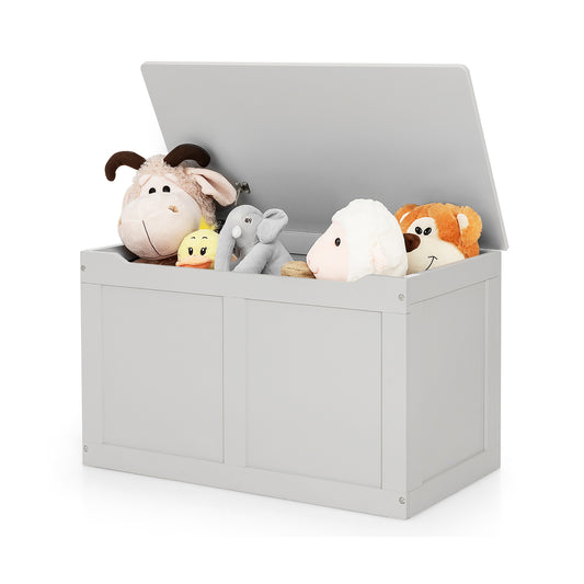 Safety Hinge Wooden Chest Organizer Toy Storage Box, Gray Kids Storage Gray at Gallery Canada