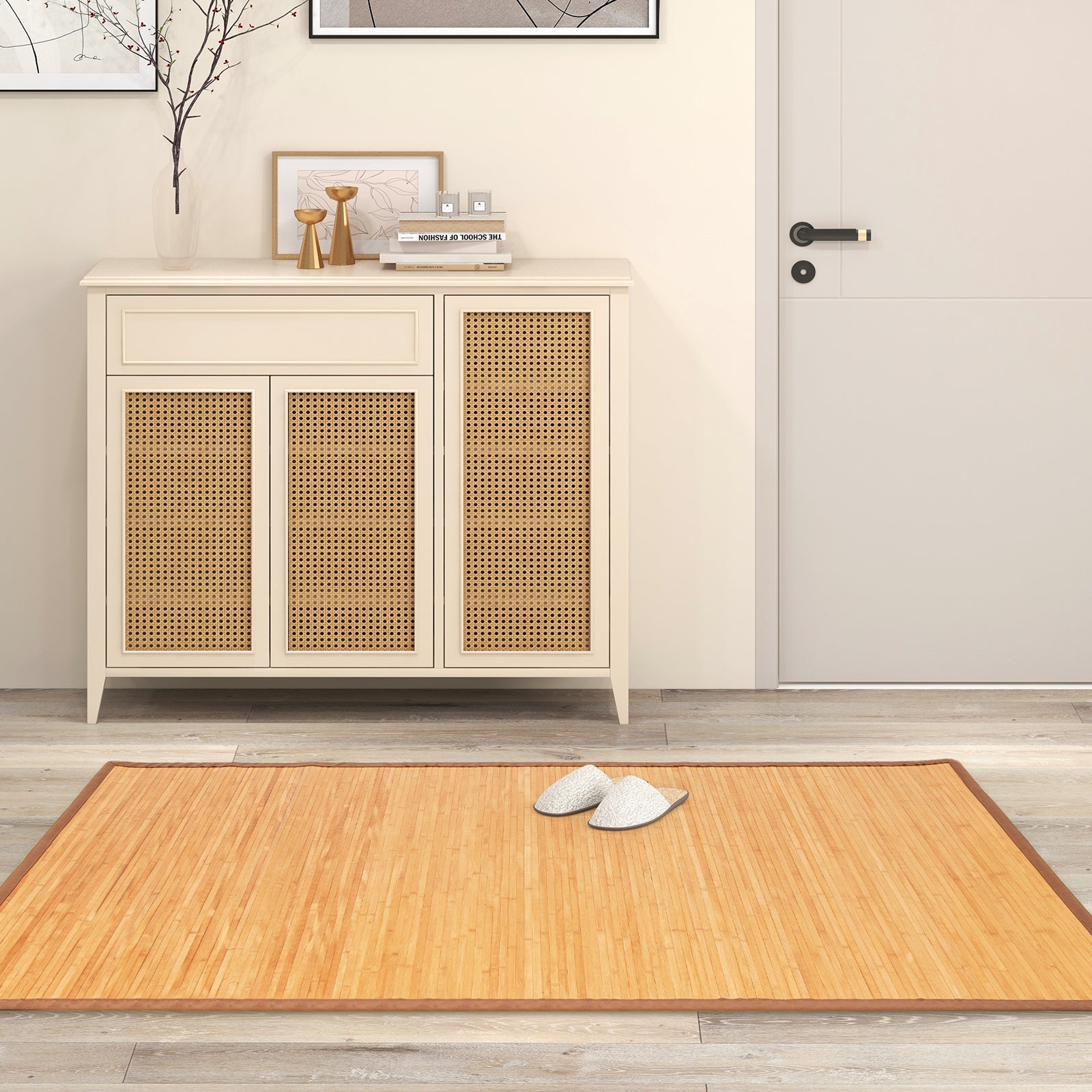 5 x 8 Feet Bamboo Floor Mat with Anti-Slip Backing for Living Room Bedroom Rugs at Gallery Canada