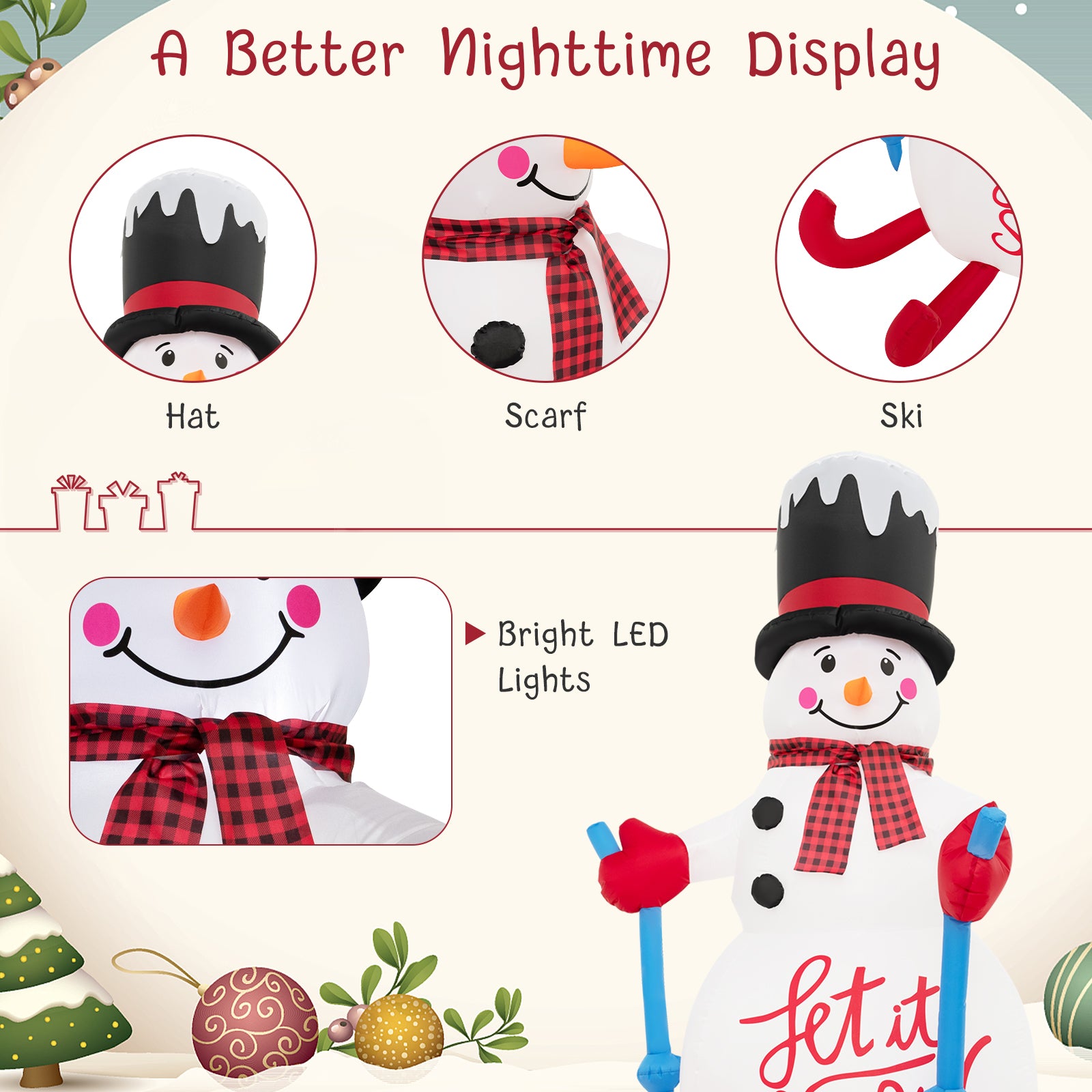 Christmas Decoration, LED Lights, Built-In Sandbag, Multicolor Christmas Inflatables at Gallery Canada